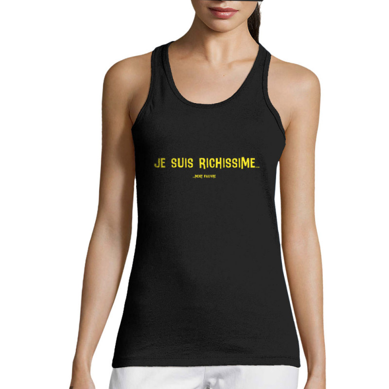 Débardeur femme noir Je suis richissime (Gondrax,Slogans Débiles,Humour)