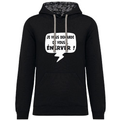 Sweat capuche à motifs unisexe noir et têtes de mort mexicaines Je vous demande de vous énerver (Gondrax,Slogans Débiles,Slogans