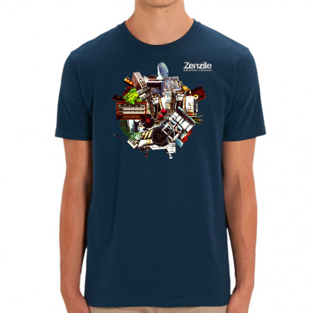 T-shirt homme coton bio bleu marine Zenzile - Bass Culture (Zenzile)