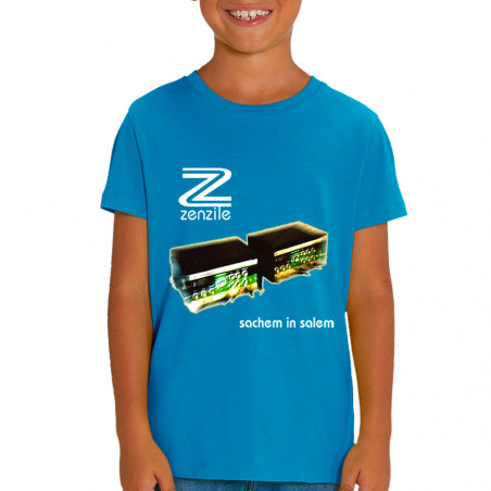 T-shirt enfant coton bio bleu azur Zenzile - Sachem in Salem (Zenzile)