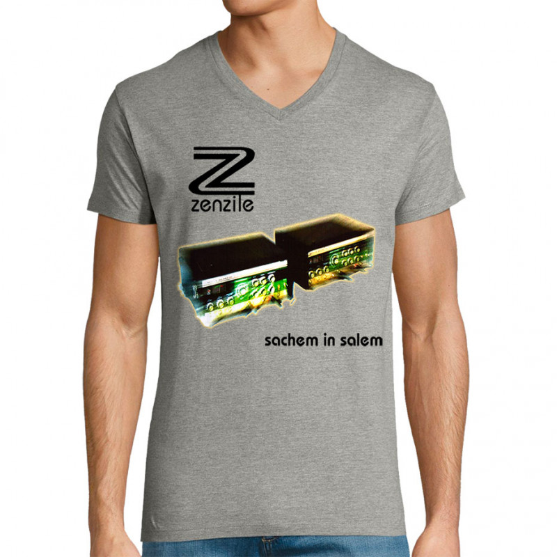 T-shirt homme col V gris chiné Zenzile - Sachem in Salem (Zenzile)
