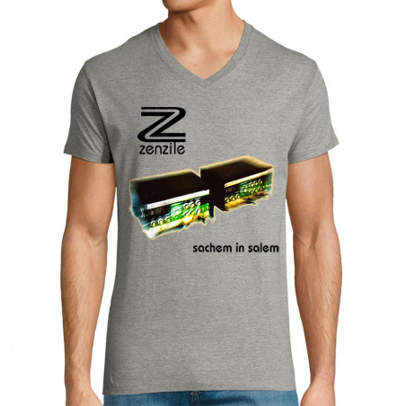 T-shirt homme col V gris chiné Zenzile - Sachem in Salem (Zenzile)