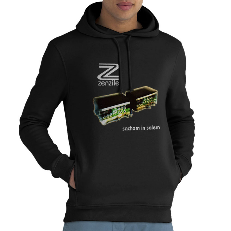 Sweat homme à capuche coton bio noir Zenzile - Sachem in Salem (Zenzile)