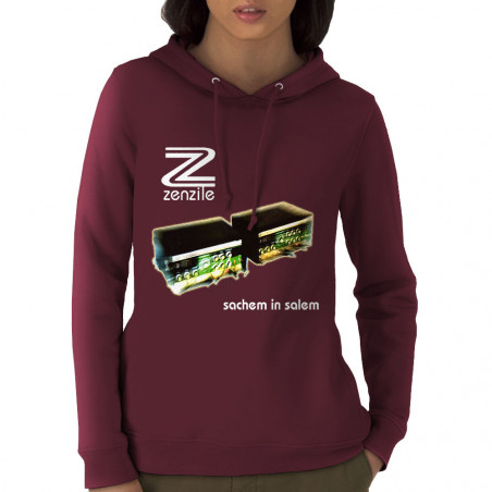 Sweat femme à capuche coton bio bordeaux Zenzile - Sachem in Salem (Zenzile)