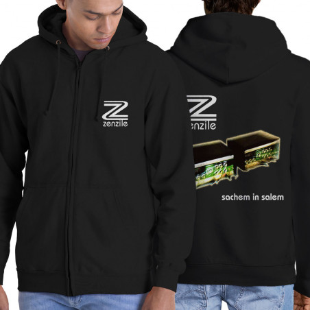 Sweat homme à capuche zippé noir Zenzile - Sachem in Salem (Zenzile)