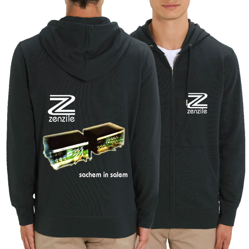 Sweat homme zippé à capuche coton bio noir Zenzile - Sachem in Salem (Zenzile)