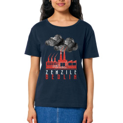 T-shirt femme col large coton bio bleu marine Zenzile - Berlin (Zenzile)