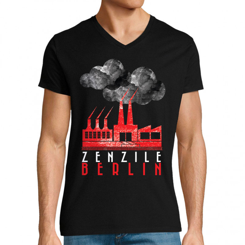 T-shirt homme col V noir Zenzile - Berlin (Zenzile)