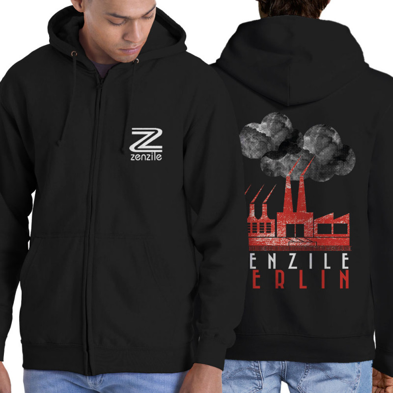 Sweat homme à capuche zippé noir Zenzile - Berlin (Zenzile)