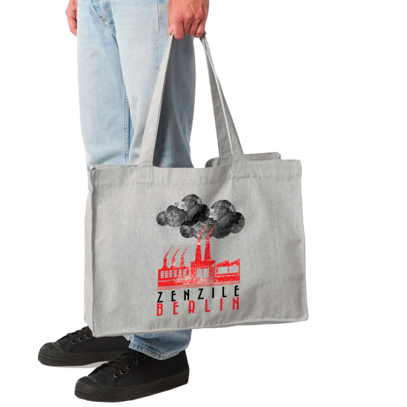 Grand sac shopping en toile recyclé gris chiné Zenzile - Berlin (Zenzile)