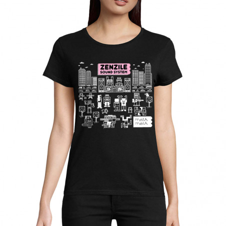 T-shirt femme coton bio noir Zenzile - Meta Meta (Zenzile)