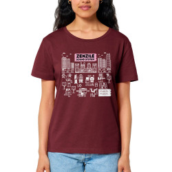 T-shirt femme col large coton bio bordeaux Zenzile - Meta Meta (Zenzile)