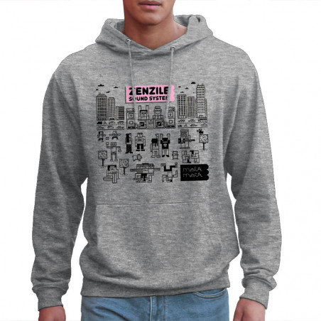 Sweat homme à capuche gris chiné Zenzile - Meta Meta (Zenzile)