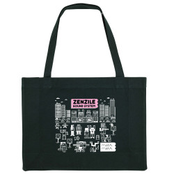 Grand sac shopping en toile recyclé noir Zenzile - Meta Meta (Zenzile)