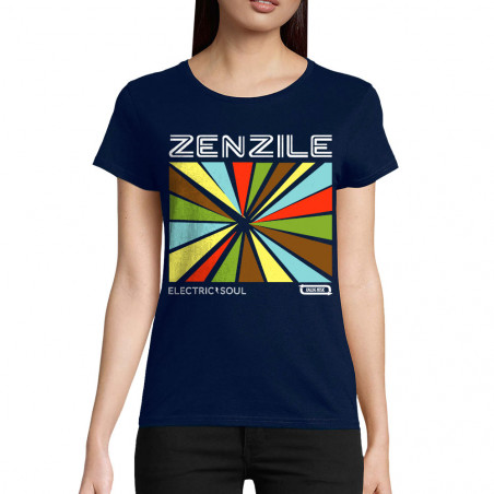 T-shirt femme coton bio bleu marine Zenzile - Electric Soul (Zenzile)