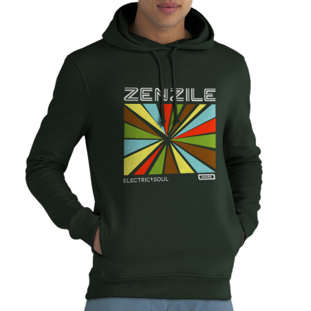 Sweat homme à capuche coton bio vert foncé Zenzile - Electric Soul (Zenzile)