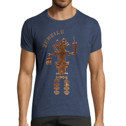 T-shirt homme fit bleu denim chiné Zenzile - Totem (Zenzile)