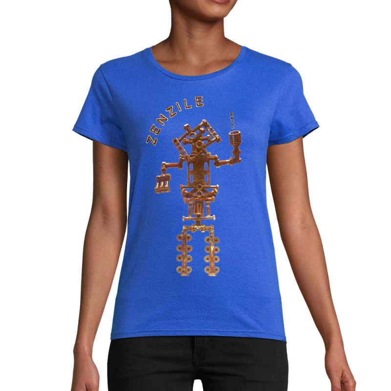 T-shirt femme coton bio bleu royal Zenzile - Totem (Zenzile)