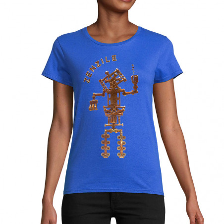 T-shirt femme coton bio bleu royal Zenzile - Totem (Zenzile)