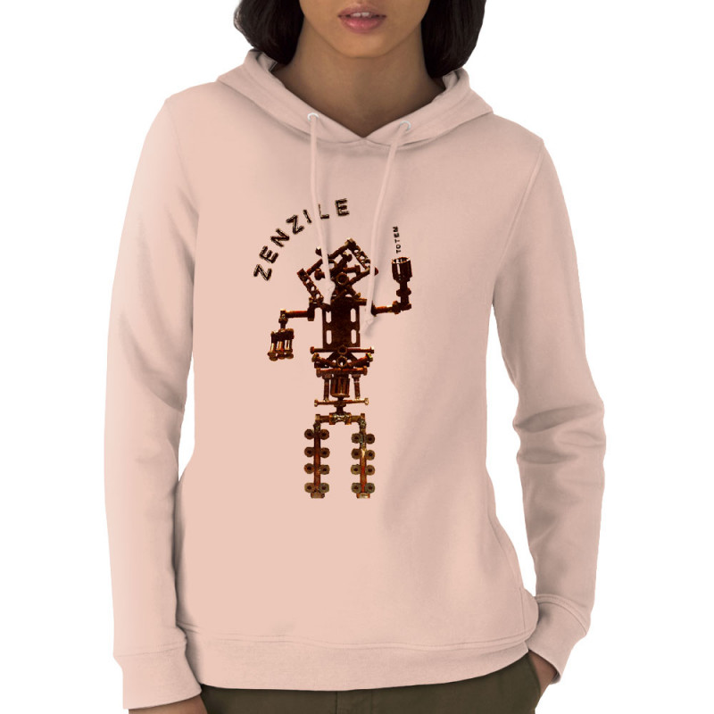 Sweat femme à capuche coton bio rose clair Zenzile - Totem (Zenzile)