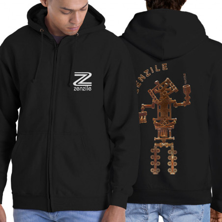 Sweat homme à capuche zippé noir Zenzile - Totem (Zenzile)