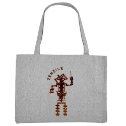 Grand sac shopping en toile recyclé gris chiné Zenzile - Totem (Zenzile)