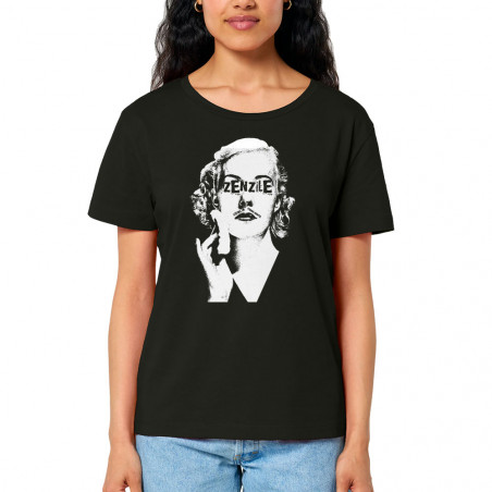 T-shirt femme col large coton bio noir Zenzile - Monochrome (Zenzile)