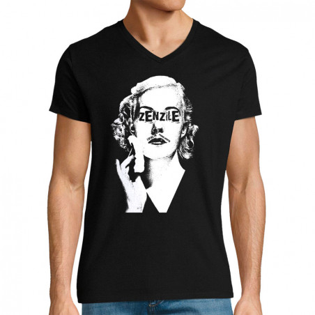 T-shirt homme col V noir Zenzile - Monochrome (Zenzile)