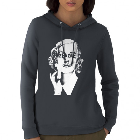Sweat femme à capuche coton bio gris anthracite Zenzile - Monochrome (Zenzile)