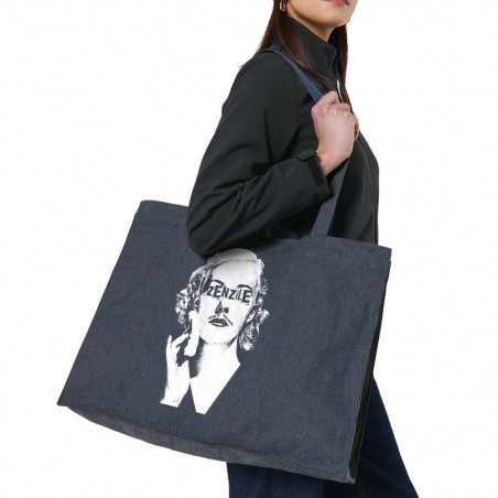 Grand sac shopping en toile recyclé midnight blue Zenzile - Monochrome (Zenzile)