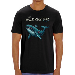 T-shirt homme coton bio noir The Whale King Dead (Zewa,Animaux)
