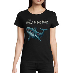 T-shirt femme coton bio noir The Whale King Dead (Zewa,Animaux)