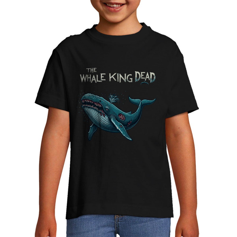 T-shirt enfant noir The Whale King Dead (Zewa,Animaux)