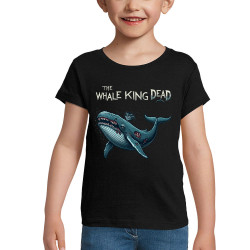 T-shirt fillette noir The Whale King Dead (Zewa,Animaux)