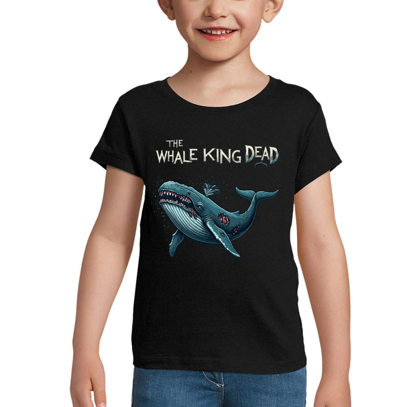 T-shirt fillette noir The Whale King Dead (Zewa,Animaux)