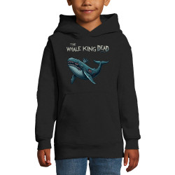 Sweat enfant à capuche noir The Whale King Dead (Zewa,Animaux)