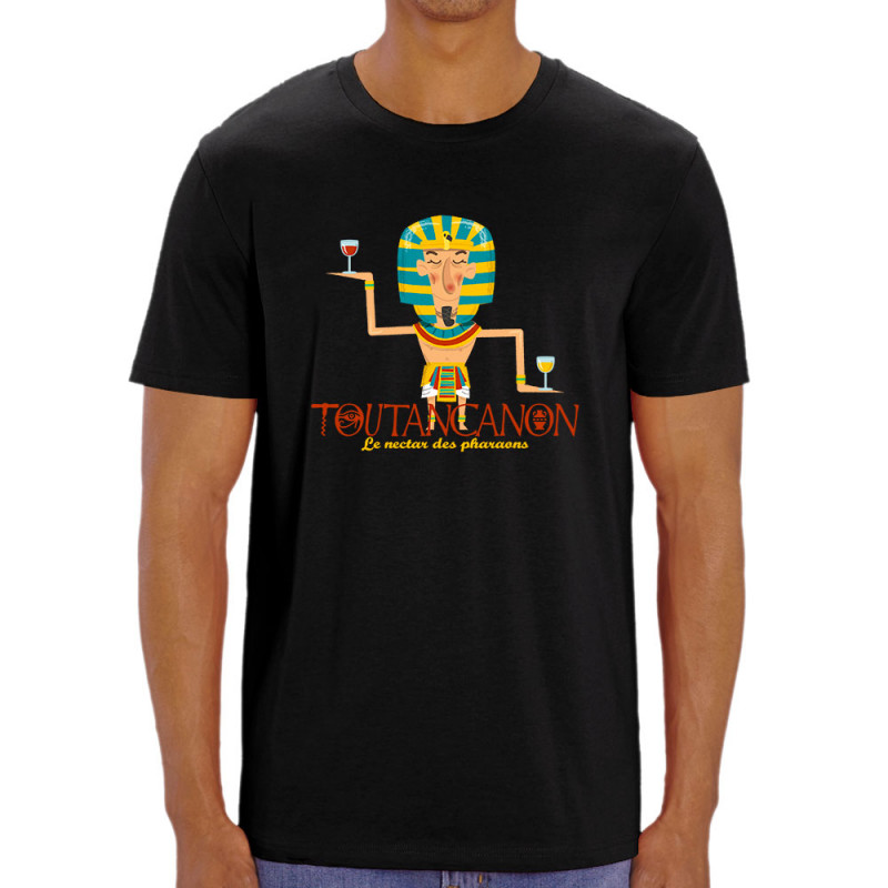 T-shirt homme coton bio noir Toutancanon (Andy,Alcool)