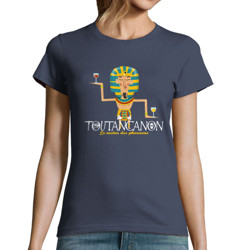 T-shirt femme bleu denim Toutancanon (Andy,Alcool)
