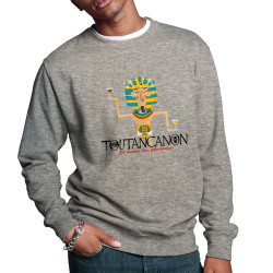 Sweat homme col rond gris chiné Toutancanon (Andy,Alcool)