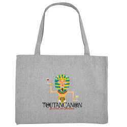 Grand sac shopping en toile recyclé gris chiné Toutancanon (Andy,Alcool)