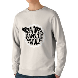 Sweat homme bio col rond blanc Rentrer dans le moule (Gondrax,Slogans Débiles)