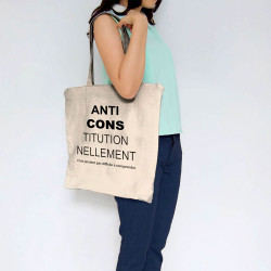 Sac shopping en toile naturel AntiCONStitutionnellement (Gondrax,Slogans Débiles,Slogans engagés)