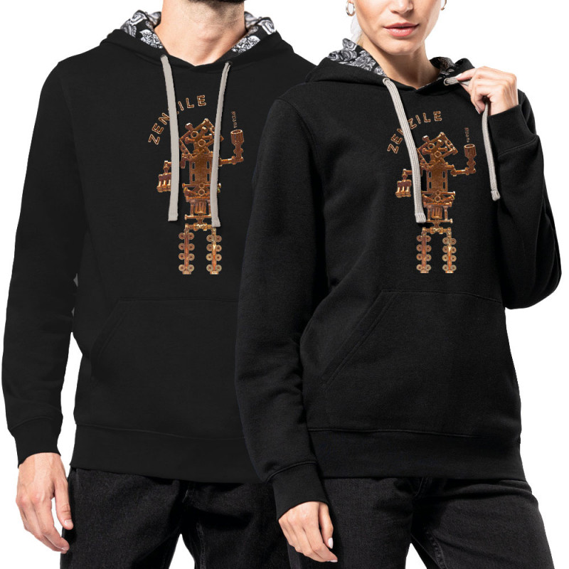 Sweat capuche à motifs unisexe noir et têtes de mort mexicaines Zenzile - Totem (Zenzile)