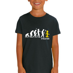 T-shirt enfant coton bio noir Evolution Légo (Gondrax,Humour,Evolution)