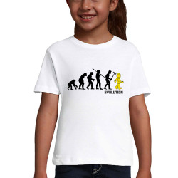 T-shirt fillette blanc Evolution Légo (Gondrax,Humour,Evolution)