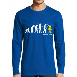 T-shirt homme manches longues bleu royal Evolution Légo (Gondrax,Humour,Evolution)