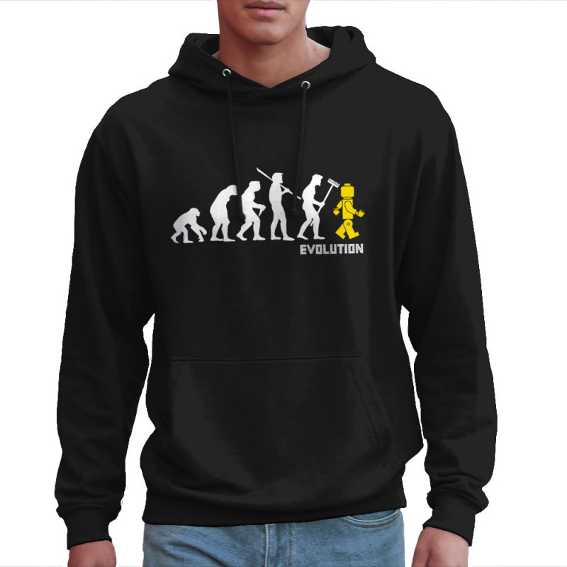Sweat homme à capuche noir Evolution Légo (Gondrax,Humour,Evolution)
