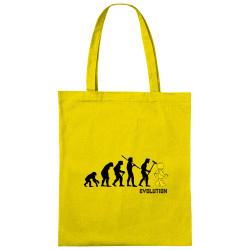 Sac shopping en toile jaune Evolution Légo (Gondrax,Humour,Evolution)