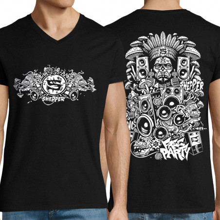 T-shirt homme col V "Rave...