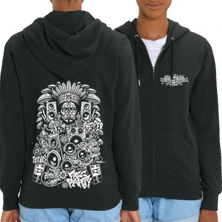 Sweat femme zippé à capuche...
